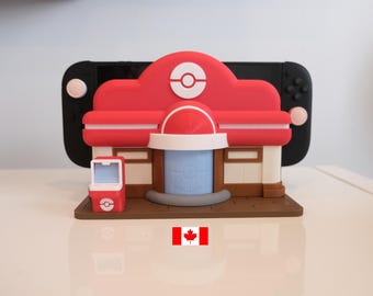 Pokopia PokeCenter Nintendo Switch Dock Cover, 3D Printed Switch Dock Station, Gamer Gift, Dock Holder, Switch 1 & 2, Made in Canada