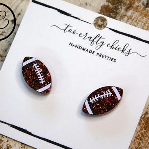 3/4 in. Football Earring Studs Sports Jewelry Football Mom Earrings Statement Football Earrings