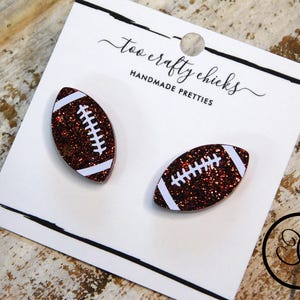 1 in. Football Earring Studs Sports Jewelry Football Mom Earrings Statement Football Earrings