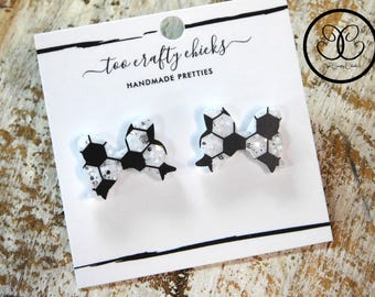 Soccer Bows Earring Studs Earrings Sports Jewelry Soccer Mom Earrings Statement Soccer Earrings