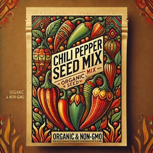 Mix di semi di peperoncino biologico per la coltivazione - Confezione di semi per giardinaggio (10 semi)
