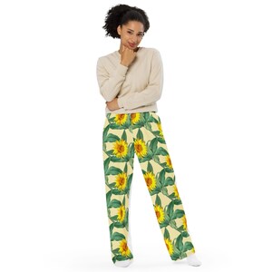 All-over Print Unisex Hose mit weitem Bein Sonnenblumen