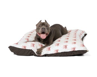 Pink Ribbon Pet Bed – Soft Washable Dog/Cat Cushion