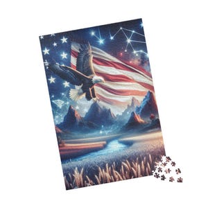 Puzzle, most american puzzle ever, 110-piece, 252-piece, 520-piece, 1014-piece, USA jigsaw puzzle, patriotic gift, American flag puzzle,
