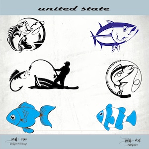 Fish SVG / Fishing SVG / Cricut / Clipart / Silhouette / Vector / Fisherman SVG / Vector / Dxf / Png / Eps