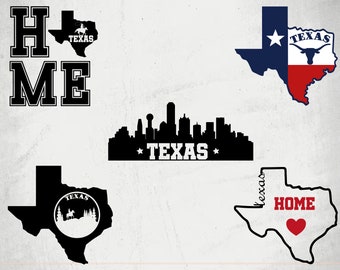 Texas SVG Bundle, Hand Drawn Vector Silhouette, Texas Outline SVG,