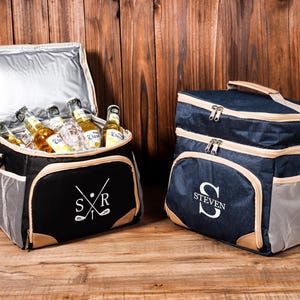 Embroidery Golf Cooler, Gift for Golfer, Best Beer Cooler for Golf, Gifts for Men, Gift for Dad, Golf Groomsmen Gifts, Golf Cooler Bag