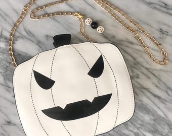 Jack-o-lantern Purse | Pumpkin Crossbody Bag | Orange or