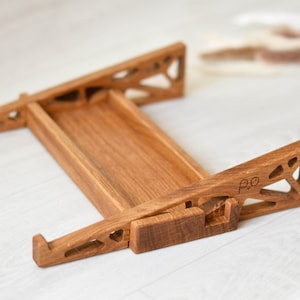 Wood Laptop Stand, Holder Natural Oak, Handmade, Macbook Laptop Stand, Laptop Stand desk, Computer Stand, Work From Home Gift for him