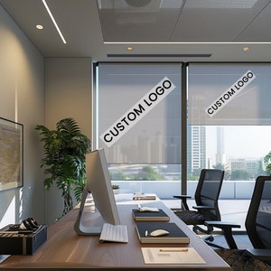 Custom Logo Roller Blinds for Businesses, Personalized Roller Blinds with Company Logos, Custom Printed Roller Blinds for Company Promotion image 2
