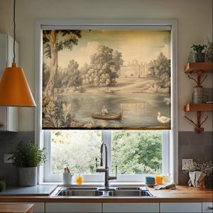 Vintage English Landscape Blackout Roller Blind – Custom Window Shade