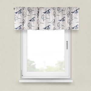 Birds Valance, Blue Birds Valance, Toile Birds Valance, Blue and White ...