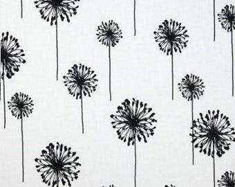 dandelion table runner, black white table runner, floral table runner, dandelion decor, white black dandelion runner, runner for table