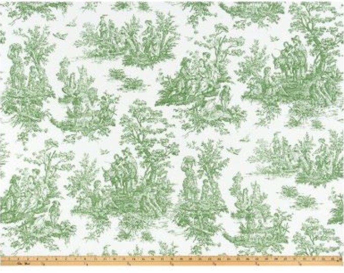 Toile Placemats, Green Toile Placemats, Colonial Toile Placemats, Table