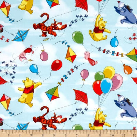 winnie curtains, pooh curtains, nursery curtains, winnie the pooh decor,  blue pooh curtains, sky blue curtains, pooh nursery