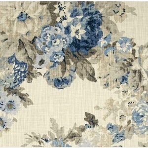 blue valance, waverly valance, waverly juliet valance, juliet bluebell valance, blue floral valance, blue valance, beige valance