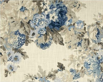 blue valance, waverly valance, waverly juliet valance, juliet bluebell valance, blue floral valance, blue valance, beige valance