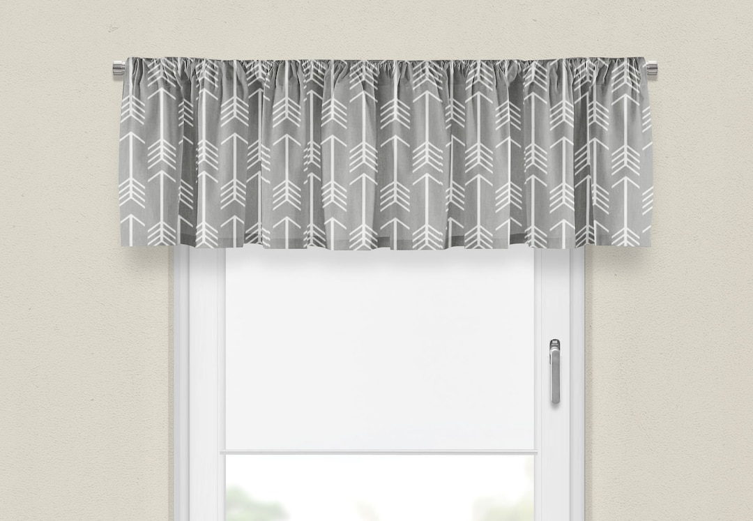 Gray Arrows Valance, Gray and White Valance, Arrows Valance, Arrow ...