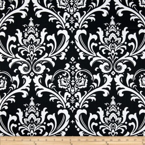 Black Damask Curtains Black White Damask Curtains Ozborne Etsy