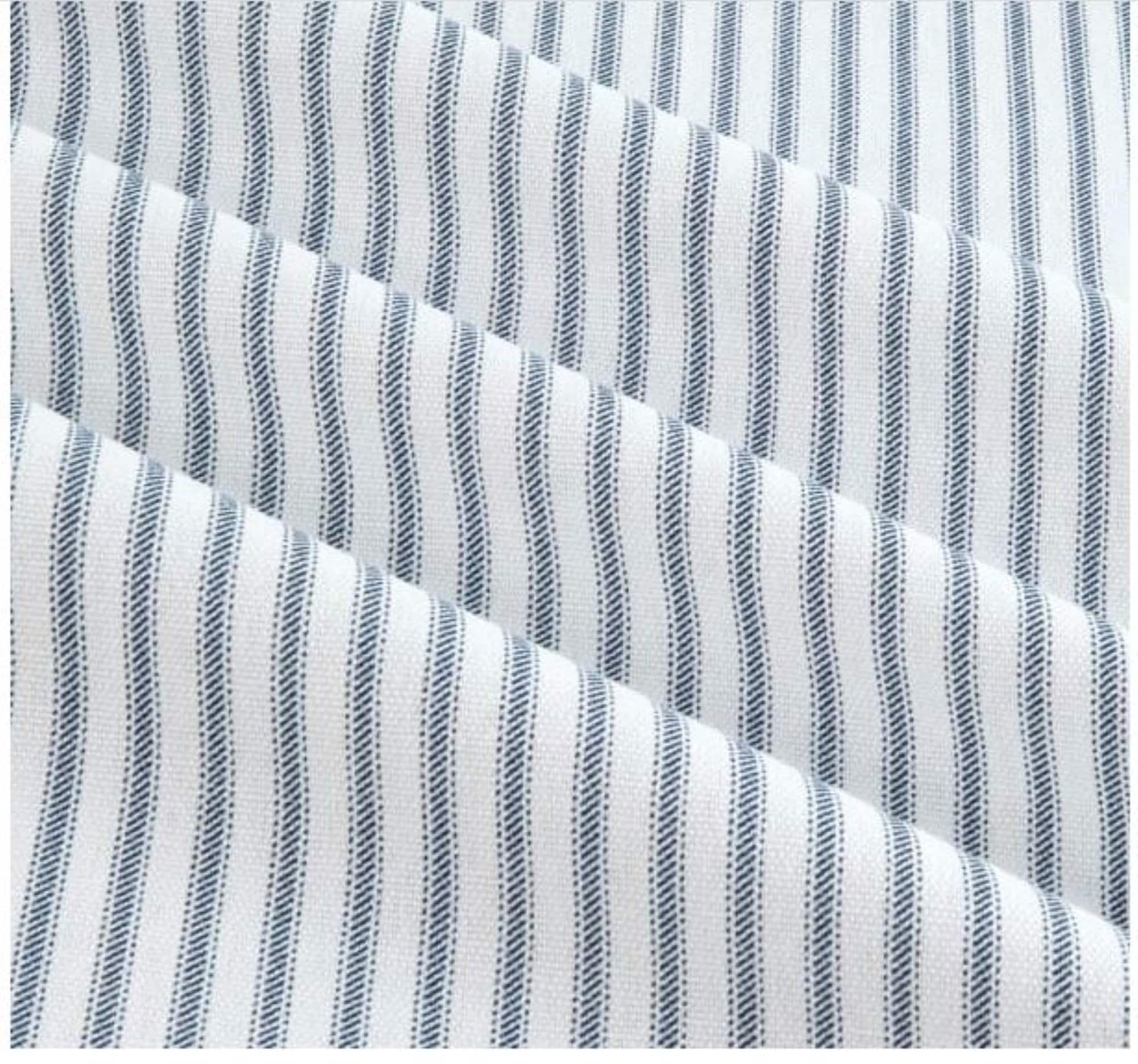 Blue Ticking Stripe Cloth Napkins Cotton Table Linens, Set Of 4