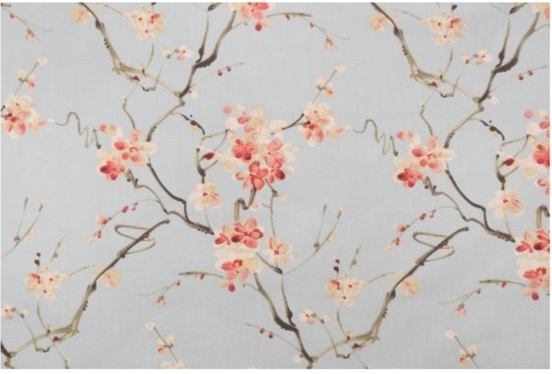 Blue Floral Valance Robins Egg Valance Blue Pink Valance Etsy