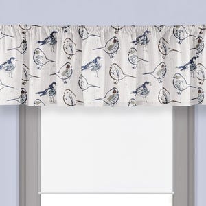 Blue Toile Bird Valance: Premier Prints Fabric, 54&quot; Wide