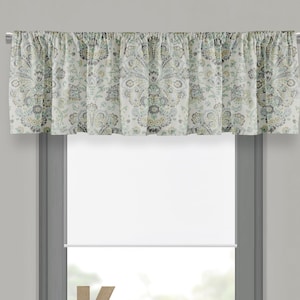 Magnolia Provence Mist Window Valance: Spa Green, Gray, Ivory