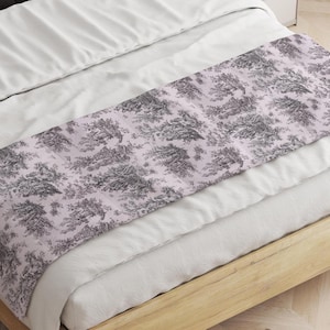 Black Toile Bed Runner: Premier Prints Cotton Duck Bedding