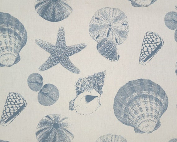 Shells Curtains Seashells Curtains Blue Beige Shells Etsy