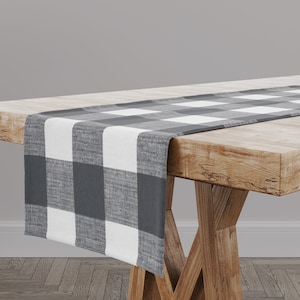 Gray Buffalo Check Table Runner: Anderson Plaid Decor