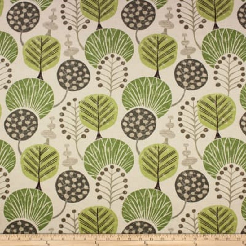 Tree Print Curtains Green Tan Tree Curtains Green Tan Etsy