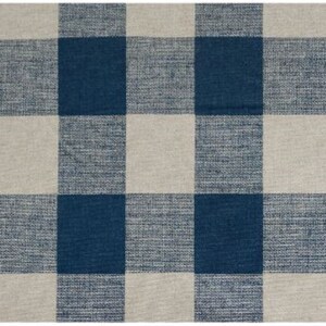 May include: A blue and white checkered fabric with a woven texture.