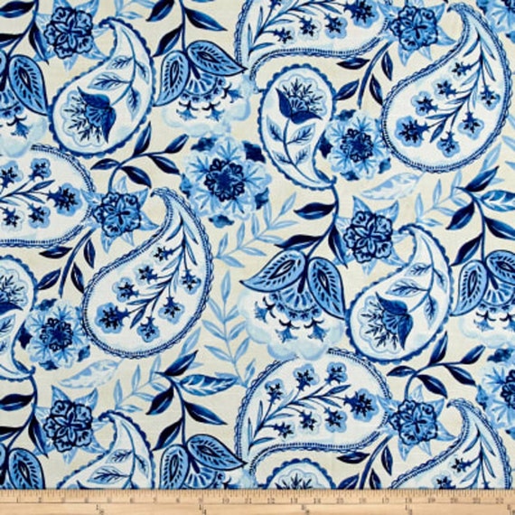 Paisley Curtains Paisley Curtain Panels Blue Paisley Etsy