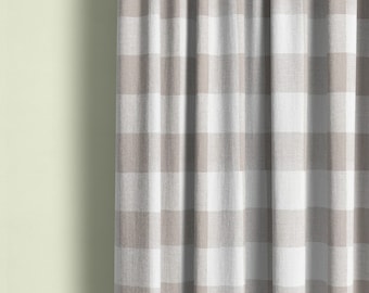 tan plaid curtains, plaid curtains, check curtains, tan white plaid curtains, buffalo plaid curtains, tan buffalo curtains