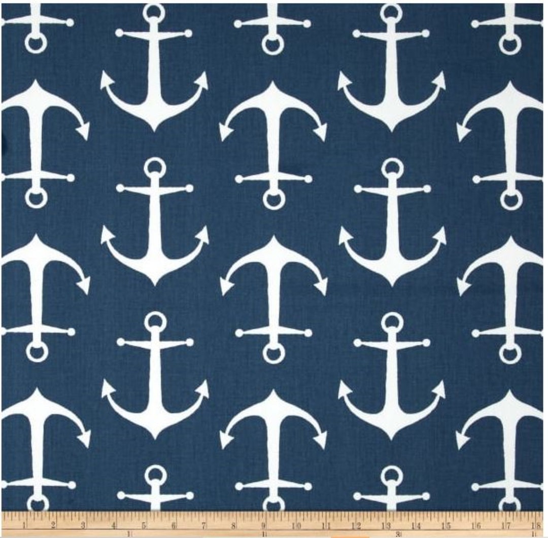 Anchors Bed Runner, Blue White Bed Runner, Nautical Bed Runner, Anchors