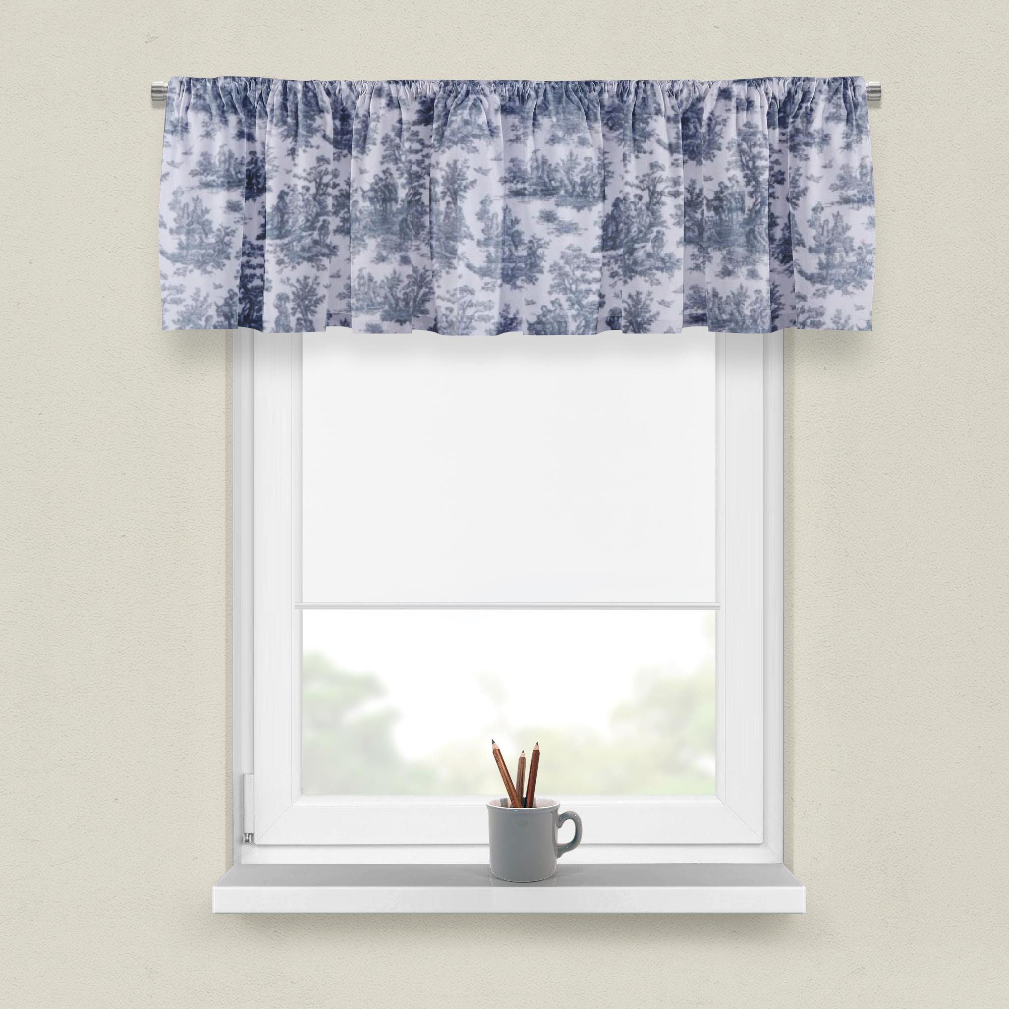 Blue Toile Valance: Premier Prints Jamestown Design - Etsy