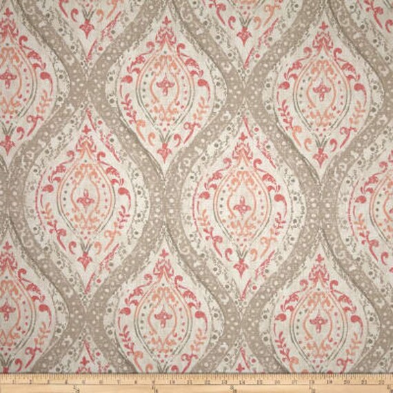 Tan Ikat Curtains Magnolia Curtains Tan And Coral Curtains Etsy