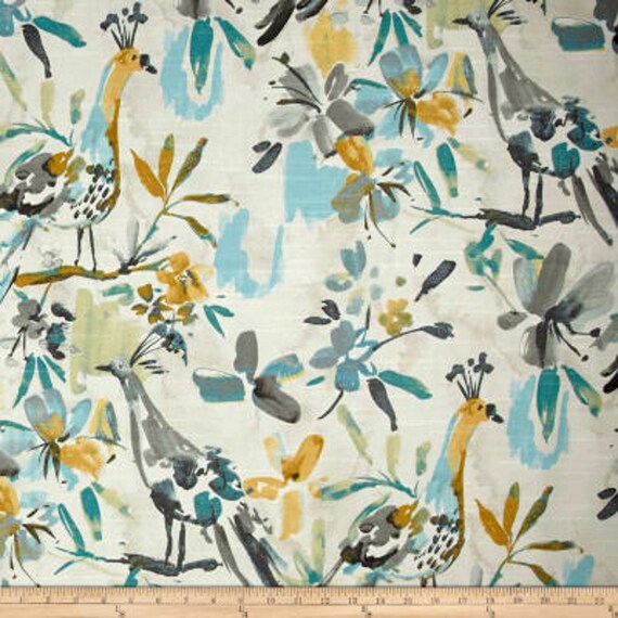 Bird Curtains Teal Bird Curtains Watercolor Curtains Kelly Etsy