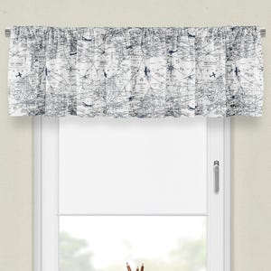 Air Traffic Toile Valance: Navy Blue Airplane Print, Premier Prints