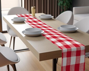 Red and White Table Runner: Premier Prints Red Anderson Fabric