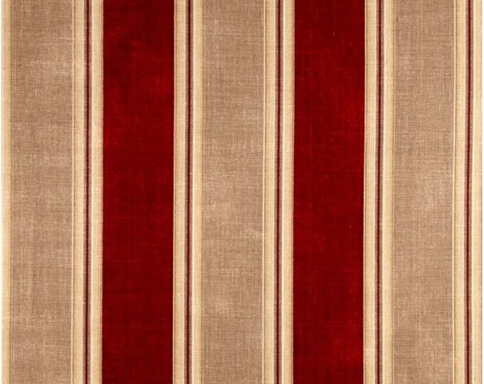 Striped Valance, Red Beige Striped Valance, Waverly Valance, Country
