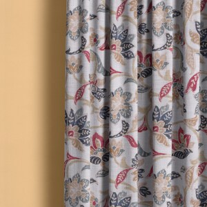 Floral curtains, Red floral curtains, Covington Indra Vintage red curtains, red flowered curtains, livingroom curtains, bedroom curtains