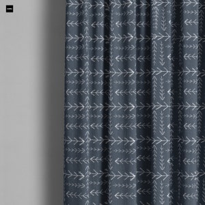 Blue Southwestern Curtains: Premier Prints Native Spruce Arrow Design