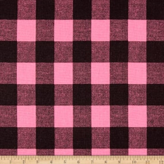 Pink Black Plaid Curtains Pink Black Buffalo Check Curtains Etsy