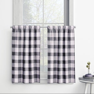 Buffalo Plaid Cafe Curtains: Black & White Anderson Check
