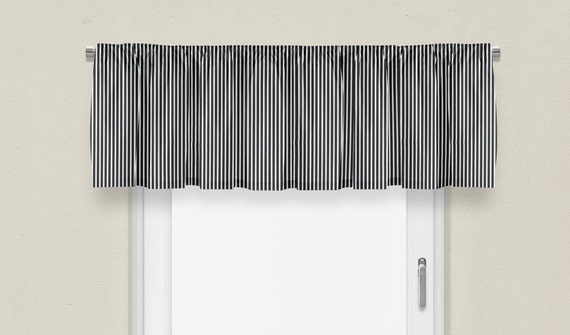 Striped Valance Black White Striped Valance Striped Window Etsy