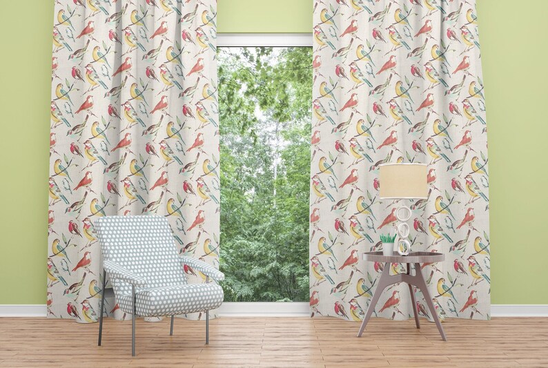 Bird Curtains Birdwatcher Curtains Bird Curtain Meadow Etsy