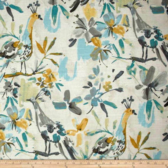 Bird Curtains Teal Bird Curtains Watercolor Curtains Kelly Etsy