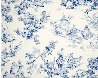 toile valance, blue toile valance, covington toile valance, musee toile blue valance, white blue valance, blue white valance, toile decor