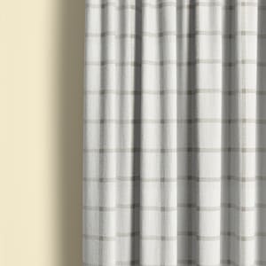 plaid curtains, tan white plaid curtains, tan white check curtains, Premier Prints Aaron Ecru curtains, beige white curtains